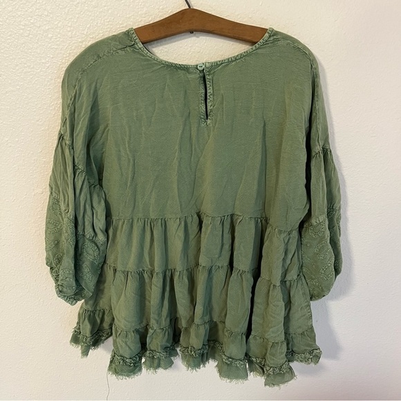 Solitaire Embroidered Tiered Rayon Blouse - Picture 2 of 7